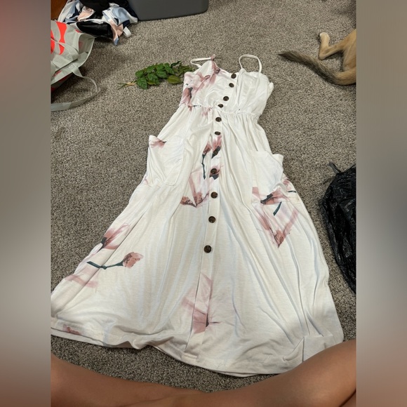 Cute White Midi Dress - Picture 6 of 8